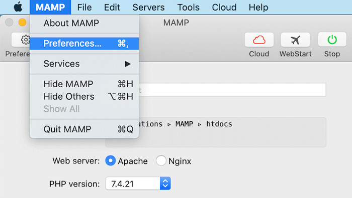 كيفية تثبيت ووردبريس محليًا على ماك (طريقتان سهلتان) 16 إعدادات تفضيلات MAMP