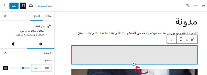 13 مشكلة في محرر الكتل ووردبريس شائعة وكيفية إصلاحها 9 تغيير حجم كتلة الفاصل