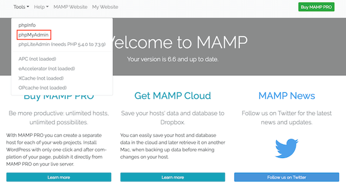 كيفية تثبيت ووردبريس محليًا على ماك (طريقتان سهلتان) 24 كيفية تشغيل PhpMyAdmin الخاص بـ ووردبريس