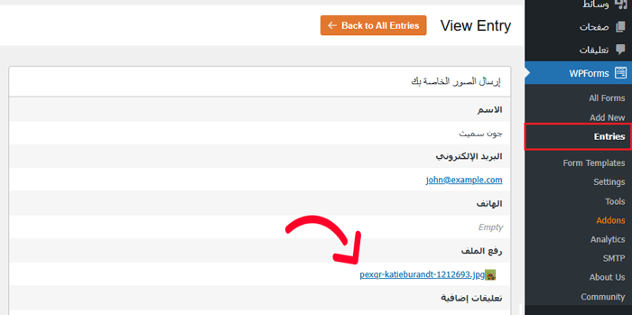 أين يقوم ووردبريس بتخزين الصور على موقعك؟ 16 إدخال المستخدم