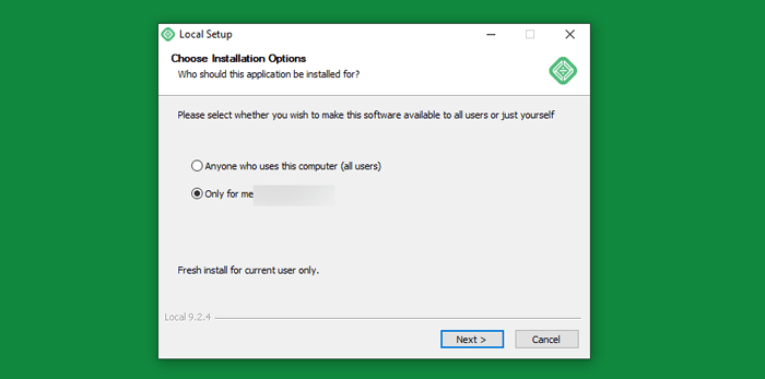 كيفية تثبيت ووردبريس على جهاز كمبيوتر يعمل بنظام ويندوز (طريقتان) 13 تحديد ملفات تعريف المستخدم للبرامج