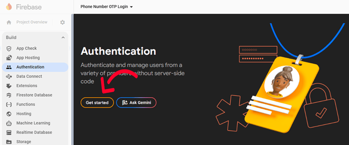 كيفية إضافة تسجيل الدخول برقم الهاتف عبر OTP في ووردبريس 8 انقر فوق Get Started في صفحة المصادقة