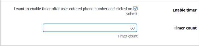 كيفية إضافة تسجيل الدخول برقم الهاتف عبر OTP في ووردبريس 3 enable timer