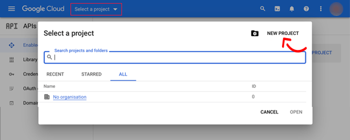 كيفية إضافة تسجيل الدخول بنقرة واحدة باستخدام جوجل في ووردبريس 3 إنشاء مشروع جديد في Google Developers Console