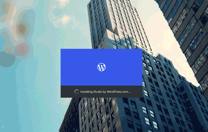 كيفية تثبيت ووردبريس على جهاز كمبيوتر يعمل بنظام ويندوز (طريقتان) 2 في انتظار تثبيت Studio by WordPress.com