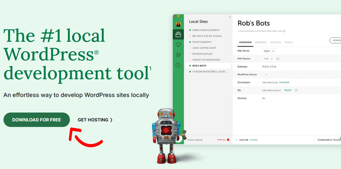 كيفية تثبيت ووردبريس على جهاز كمبيوتر يعمل بنظام ويندوز (طريقتان) 10 صفحة هبوط Local WP