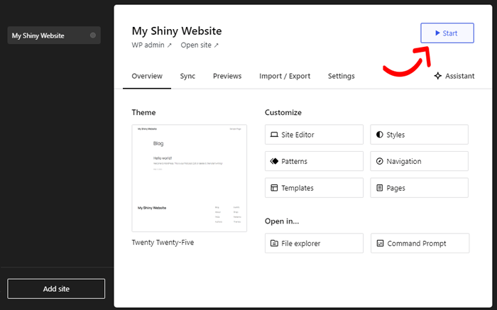 كيفية تثبيت ووردبريس على جهاز كمبيوتر يعمل بنظام ويندوز (طريقتان) 4 إطلاق موقع Studio by WordPress.com المحلي