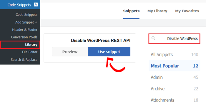 كيفية تعطيل JSON REST API في ووردبريس 2 حدد تعطيل REST API ووردبريس في WPCode
