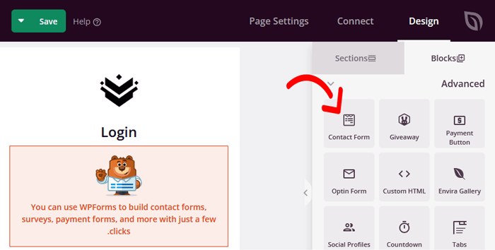 كيفية إنشاء نموذج تسجيل مستخدم مخصص في ووردبريس 29 أضف كتلة نموذج الاتصال