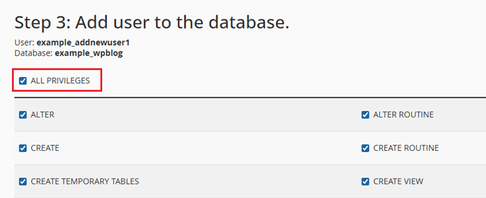 كيفية نقل ووردبريس من سيرفر محلي إلى موقع مباشر 8 التحقق من جميع الامتيازات