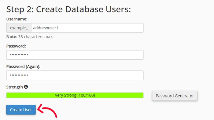 كيفية نقل ووردبريس من سيرفر محلي إلى موقع مباشر 7 إنشاء مستخدم قاعدة بيانات جديد