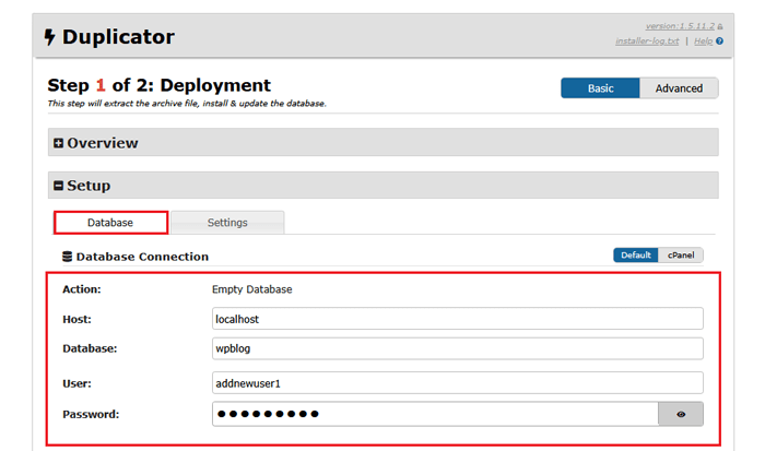 كيفية نقل ووردبريس من سيرفر محلي إلى موقع مباشر 10 معالج النقل Duplicator الخطوة 1