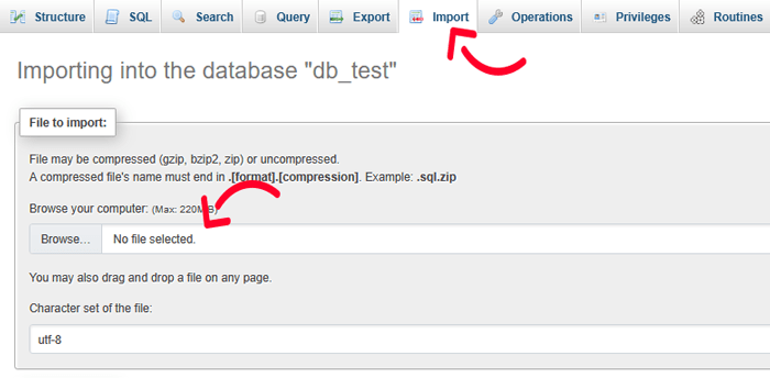 كيفية نقل ووردبريس من سيرفر محلي إلى موقع مباشر 21 استيراد قاعدة البيانات عبر phpMyAdmin