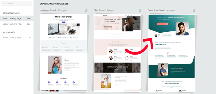 كيفية انشاء صفحة مخصصة في ووردبريس (خطوة بخطوة) 31 اختر تمبلت لصفحتك المخصصة في Thrive Architect