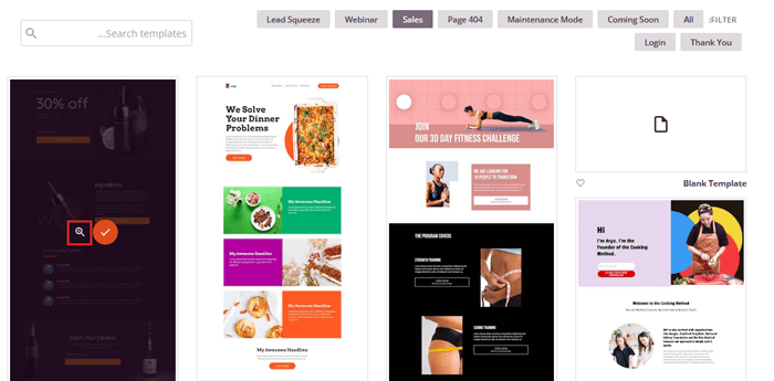 كيفية انشاء صفحة مخصصة في ووردبريس (خطوة بخطوة) 15 معاينة تمبلت جاهز