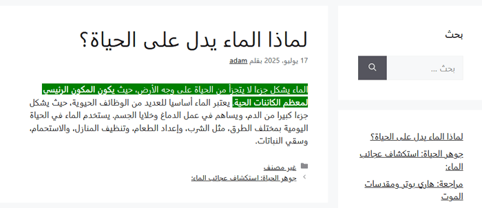 كيفية تغيير لون اختيار النص الافتراضي في ووردبريس 8 مثال على لون اختيار النص الافتراضي الجديد، الذي تم إنشاؤه باستخدام WPCode