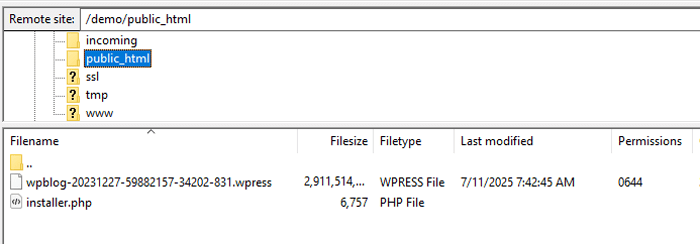 كيفية نقل ووردبريس من سيرفر محلي إلى موقع مباشر 9 رفع ملفات الأرشيف والمثبت