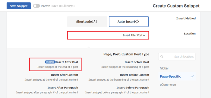 كيفية إنشاء تصنيفات مخصصة في ووردبريس 11 حدد موقع الإدراج في WPCode