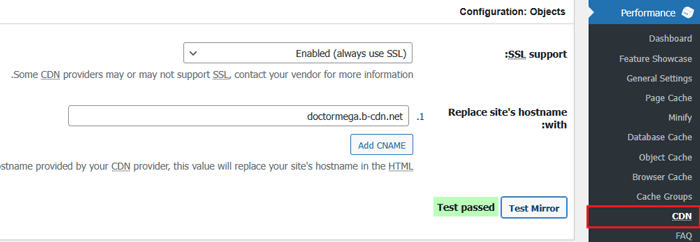 كيفية تثبيت وإعداد W3 Total Cache للمبتدئين 13 إضافة اسم مضيف CDN