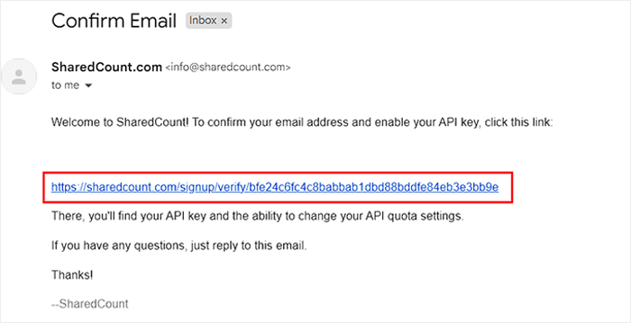 كيفية إضافة أزرار المشاركة الاجتماعية في ووردبريس (4 طرق سهلة) 39 انقر على رابط التحقق من الحساب