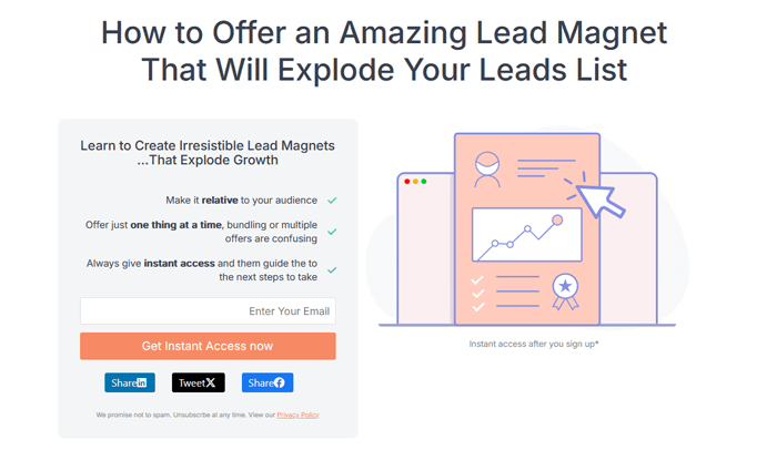 كيفية إضافة أزرار المشاركة الاجتماعية في ووردبريس (4 طرق سهلة) 48 صفحة الهبوط مع كتلة المشاركة الاجتماعية