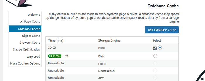 كيفية تثبيت وإعداد W3 Total Cache للمبتدئين 4 ذاكرة التخزين المؤقت لقاعدة البيانات