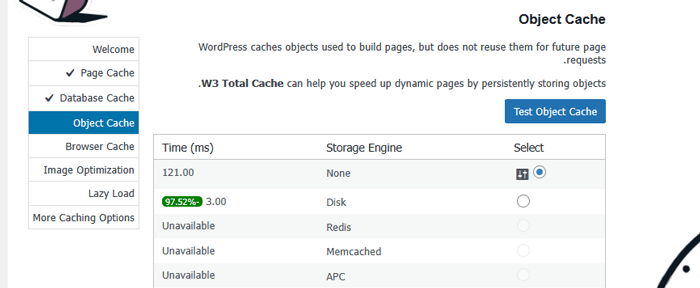 كيفية تثبيت وإعداد W3 Total Cache للمبتدئين 5 ذاكرة التخزين المؤقت للكائنات في W3 Total Cache