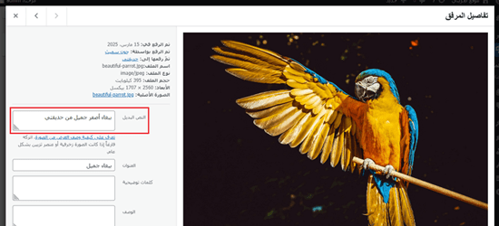 كيفية إنشاء معرض صور في ووردبريس (خطوة بخطوة) 21 أضف نص بديل إلى جميع صورك