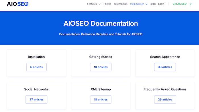 كيفية طلب دعم ووردبريس والحصول عليه بشكل صحيح 5 التوثيق عبر الإنترنت لإضافة AIOSEO SEO