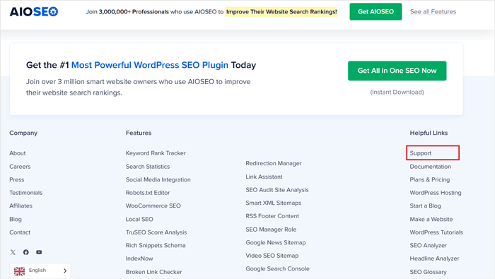 كيفية طلب دعم ووردبريس والحصول عليه بشكل صحيح 10 الحصول على دعم ووردبريس لـ AIOSEO