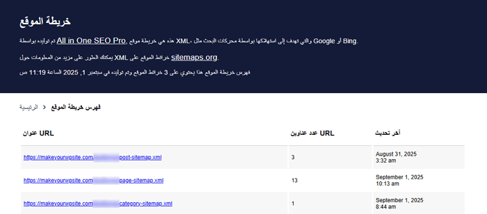 كيفية إعداد All in One SEO for WordPress بشكل صحيح (الدليل النهائي) 27 خرائط مواقع XML في All in One SEO