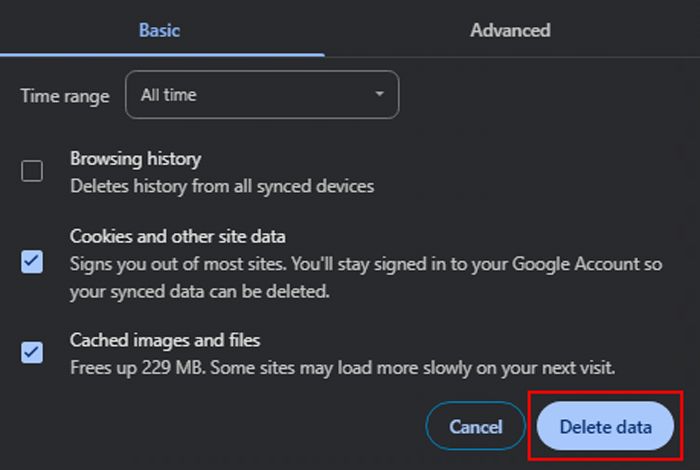 كيفية إصلاح الخطأ ERR_NAME_NOT_RESOLVED في ووردبريس (خطوة بخطوة) 4 إفراغ ذاكرة التخزين المؤقت لمتصفح كروم