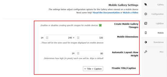 كيفية إنشاء معرض صور في ووردبريس (خطوة بخطوة) 16 تكوين إعدادات المعرض