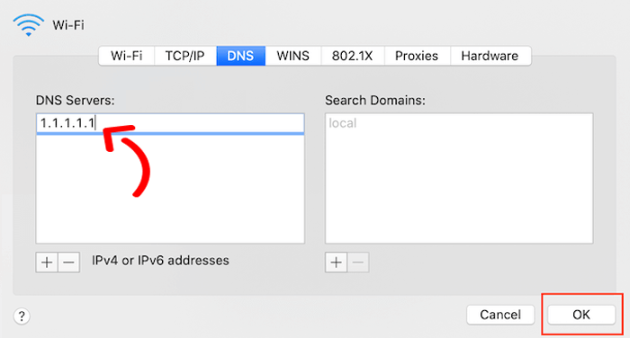 كيفية إصلاح الخطأ ERR_NAME_NOT_RESOLVED في ووردبريس (خطوة بخطوة) 8 التبديل إلى سيرفر DNS عام لإصلاح خطأ the site can't be reached error