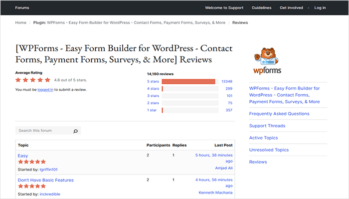 دليل المبتدئين: كيفية اختيار اضافة ووردبريس المناسبة 6 صفحة مراجعة إضافة ووردبريس