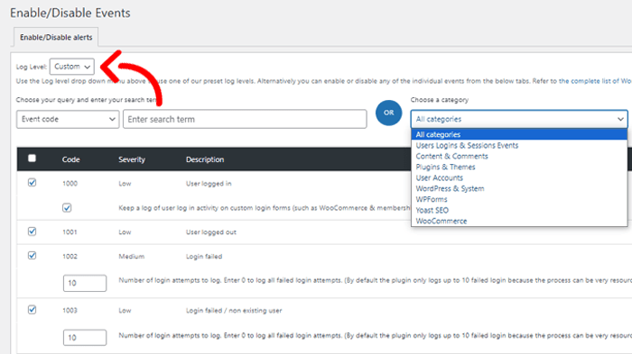 كيفية إجراء تدقيق أمان ووردبريس (قائمة التحقق الكاملة) 7 تتبع الأحداث في WP activity log