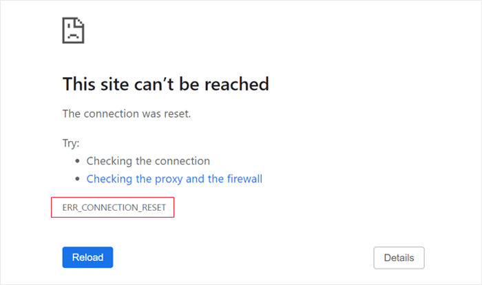 كيفية إصلاح خطأ ERR_CONNECTION_RESET في ووردبريس 1 خطأ ERR_CONNECTION_RESET