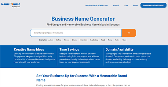 أفضل 12 مولدات اسم الدومين لمساعدتك في اختيار الدومين الخاص بك (سريع) 8 NameBounce