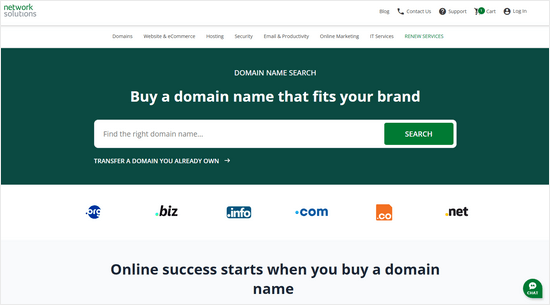 أفضل 12 مولدات اسم الدومين لمساعدتك في اختيار الدومين الخاص بك (سريع) 1 مولد الدومين Network Solutions