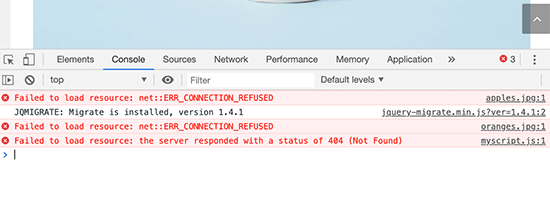 كيفية إصلاح خطأ ’Failed To Load Resource‘ في ووردبريس 1 خطأ Failed to load resource