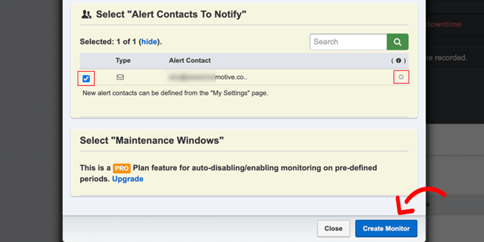 كيفية مراقبة وقت تشغيل سيرفر موقعك الإلكتروني ووردبريس (طريقة سهلة) 6 انقر فوق Create Monitor