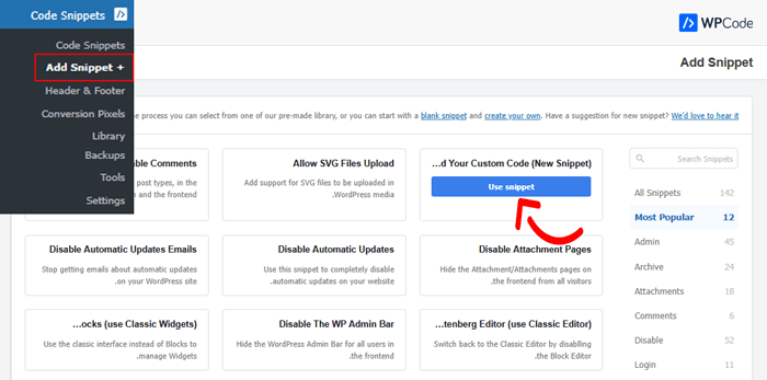 كيفية عرض الصور بالحجم الكامل في ووردبريس (4 طرق سهلة) 4 إضافة كود مخصص في WPCode