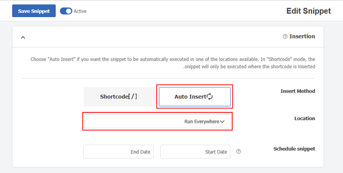 كيفية عرض الصور بالحجم الكامل في ووردبريس (4 طرق سهلة) 6 حفظ مقتطف جديد في WPCode